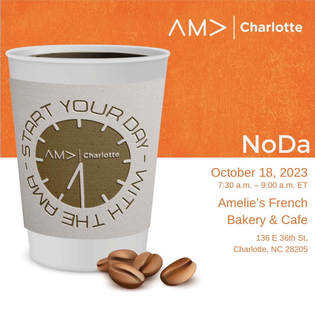 charlotteama's tweet photo. There's nothing quite like a cup of coffee (or tea) on a fall morning. ☕🍁 Join us for one at Amelie's NoDa location October 18.  More details here: https://t.co/SJKcYB7unz https://t.co/pGJ7jDMGxf