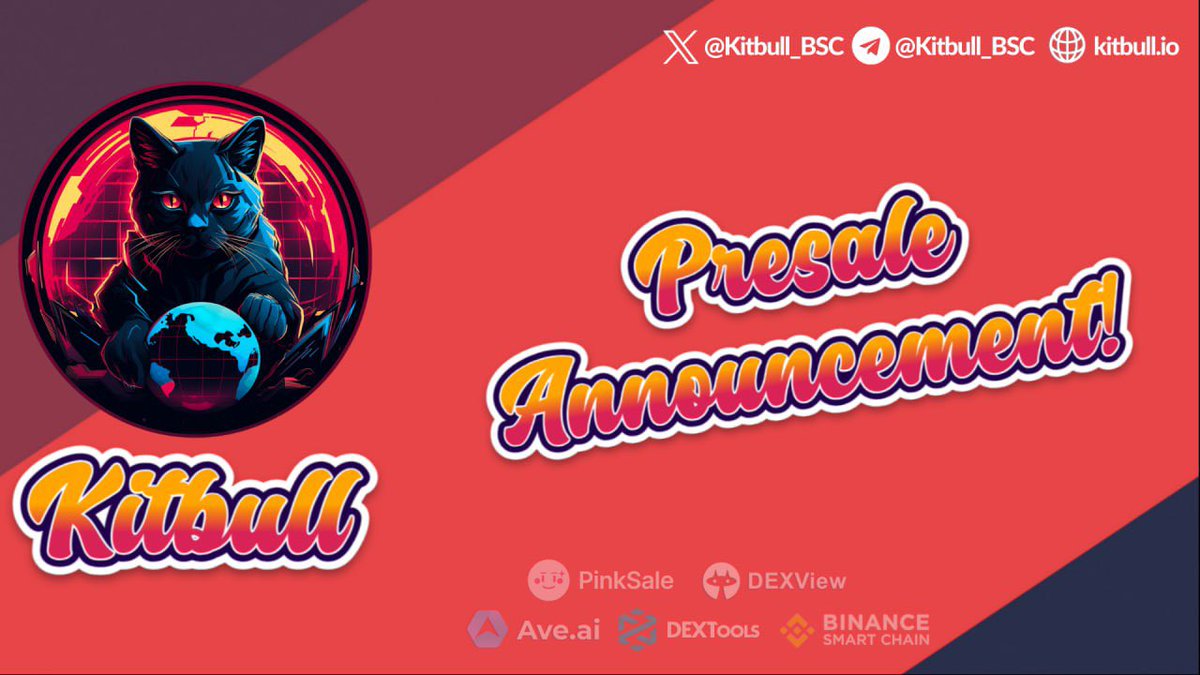 Welcome to the Kitbull Meme Project, where humor meets heartwarming tales of furry friendships! Inspired by Pixar's beloved SparkShorts film 'Kitbull

Presale start time : 2023.10.09 12:00 (UTC)
Presale end time : 2023.10.09 12:30 (UTC)
pinksale.finance/launchpad/0x71…
#Pinksale #BNB #BSC