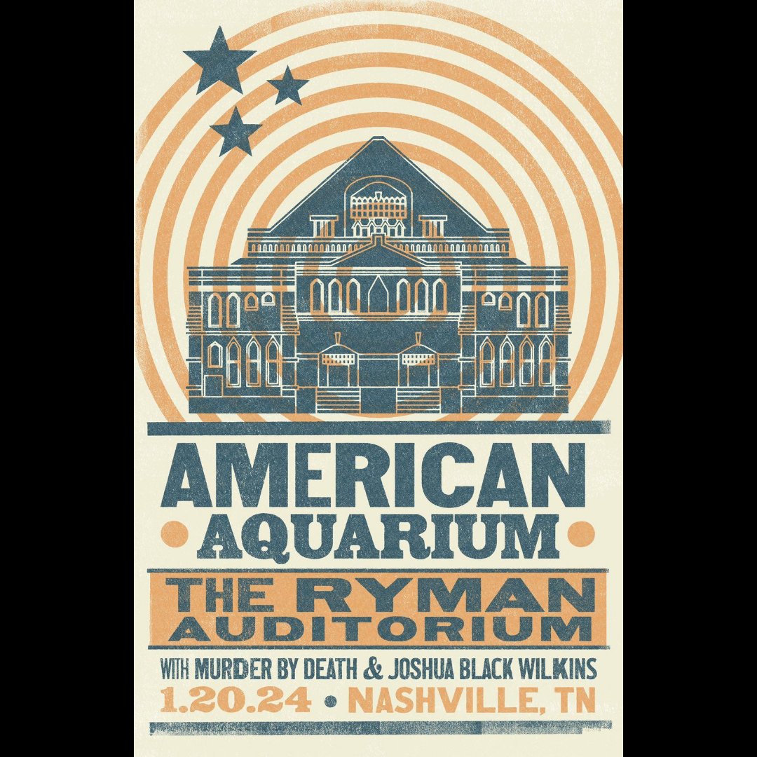 Stoked to be making our Ryman debut opening for our buds @americanaquarium -it's an honor to get to play this historic venue where legends like Dolly Parton, Johnny Cash, Hank Williams, Patsy Cline, Charlie Chaplin & even Houdini performed.