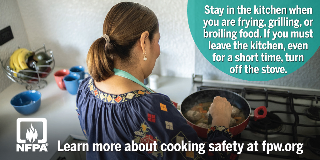 Don't forget to turn off the stove, even if you have to leave the kitchen for a short time!
#FirePreventionWeek #FirePreventionWeek2023 
#ufc3 #ufc3fire #NFPA