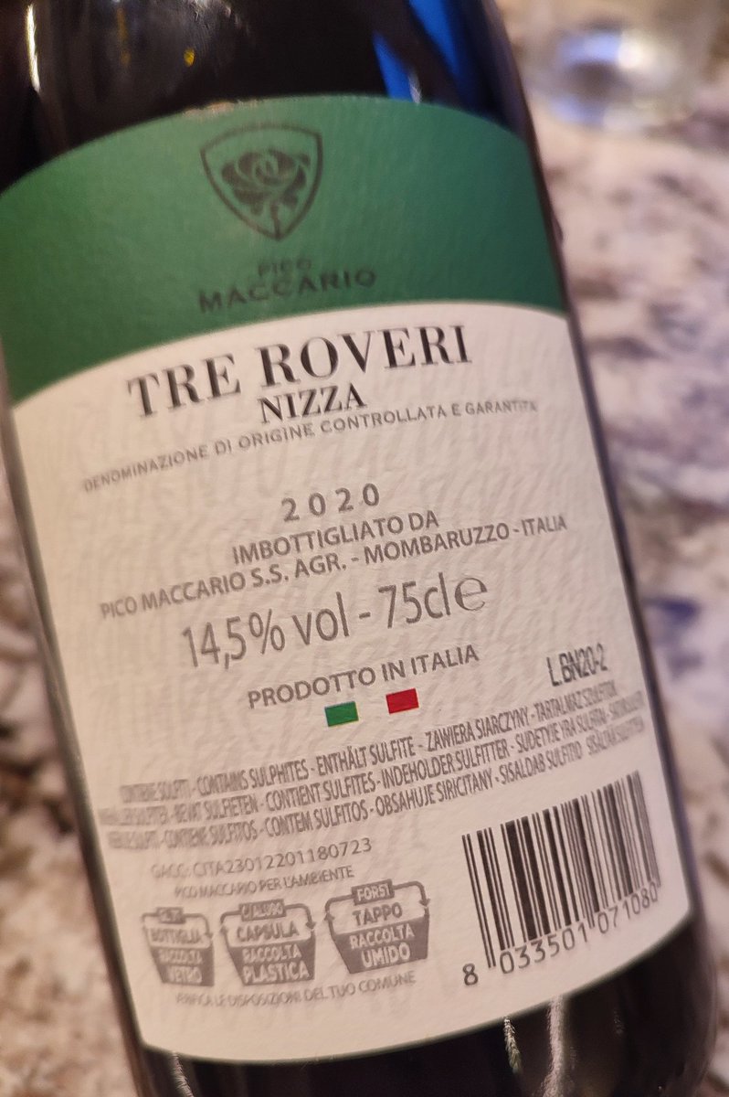 This evening with dinner we took another Nizza with a different character, from Mombaruzzo, to ones we have tasted previously but yet a grand wine it was! Nizza docg the new kid on the block!