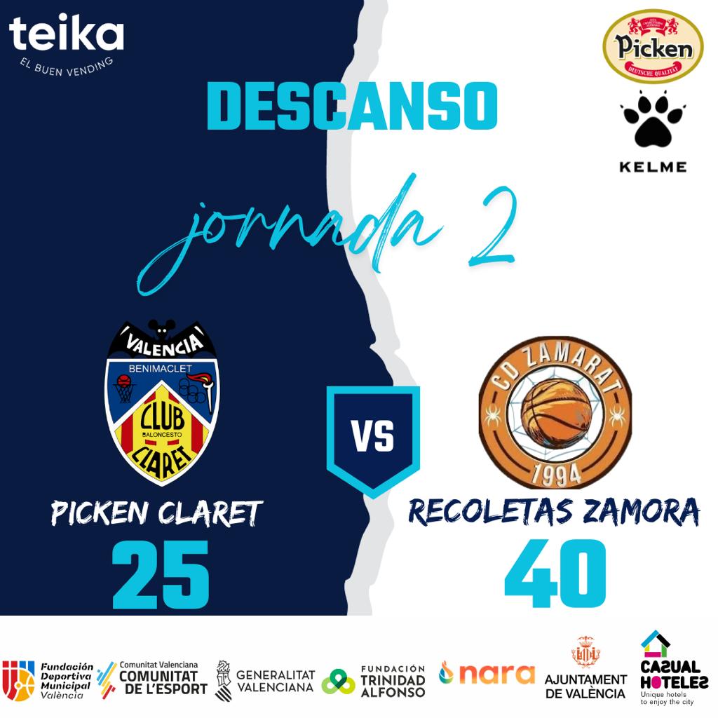 CBClaret's tweet photo. Liga femenina Challenge: 
Descanso, Picken Claret 25 - @RecoletasZamora 40 #JueganEllasGanamosTodos #goPickenclaret #basketfem https://t.co/MRV7QKEydp