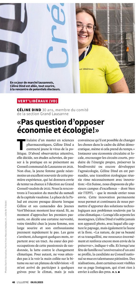 Un joli portrait d’une membre engagée de notre comité. Elle est également candidate au Conseil national le 22 octobre sur la liste des <a href="/jvl_VD/">Jeunes vert'libéraux vaudois</a> ! #créatricedavenir