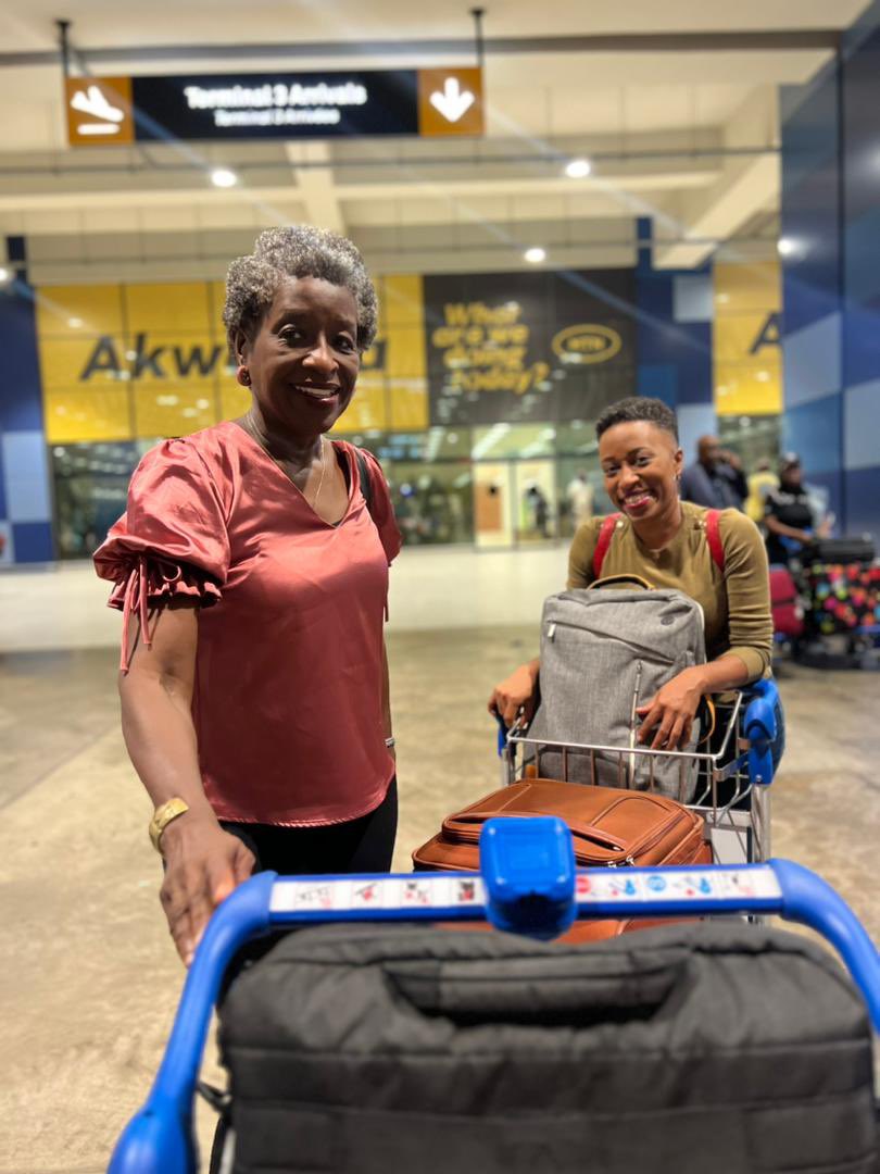 writersPG's tweet photo. Last night, we welcomed our first guests  for #pagya2023. Joining us from Curaçao are Richeline Christine Joe and Elvira Bonafacio.We look forward to showing them the Accra cultural scene over the week and hosting them at #pagya2023 https://t.co/ETuQIvF2Uf
