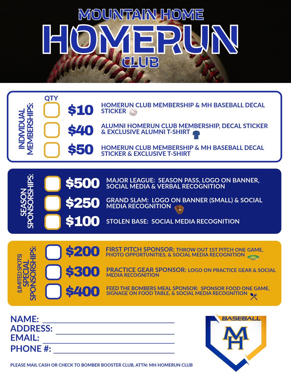cscudworth's tweet photo. Another great way to support the MH Bomber Baseball program is to become a member or sponsor!! https://t.co/ECWrK1OF3N
