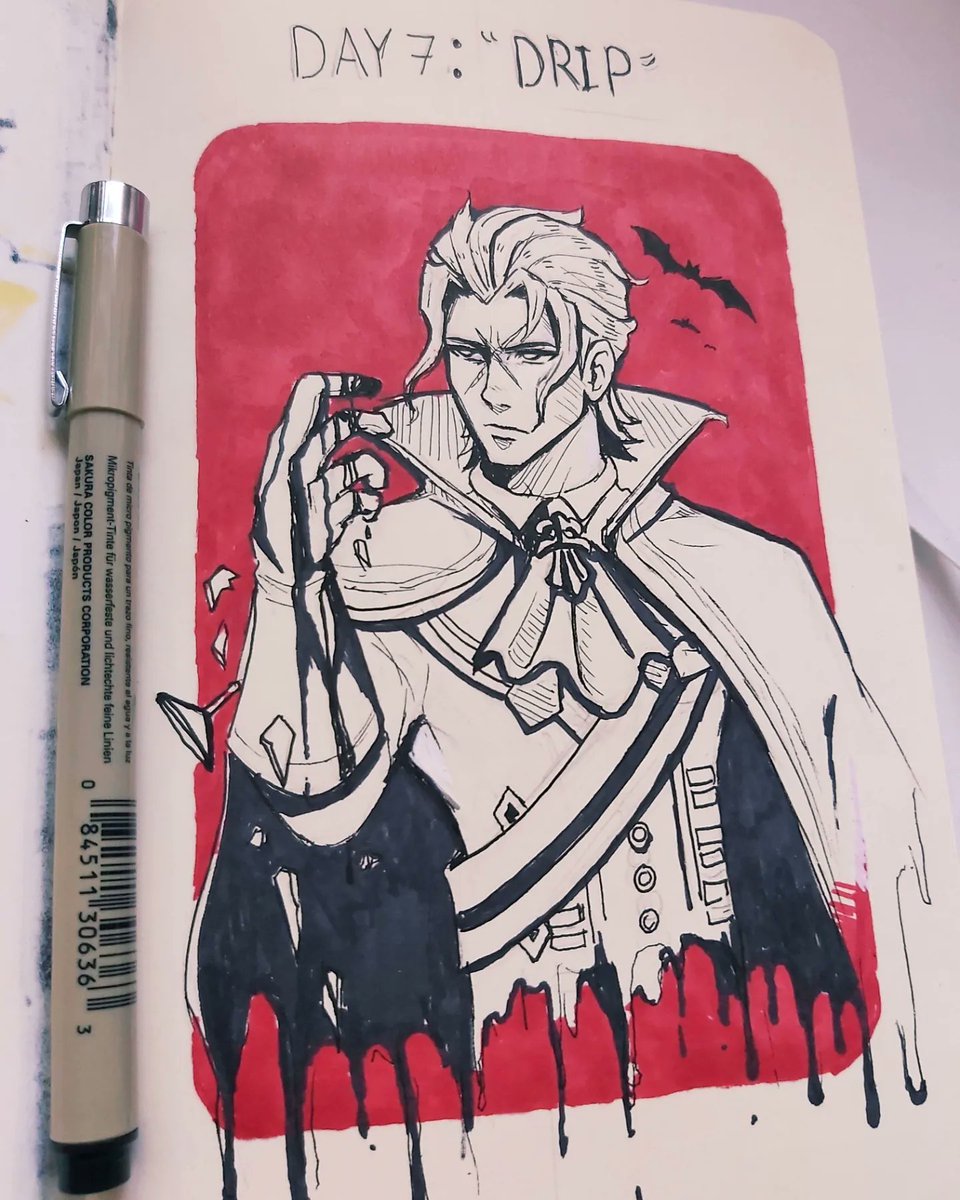 Inktober Day 7: 'Drip' - Barok Van Zieks from TGAA🍷⚖

#inktober2023 #Inktober #inktober2023day7 #inktoberdrip #inktoberday7 #TGAA #thegreataceattorney #barokvanzieks #AceAttorney #Capcom #sketchbook