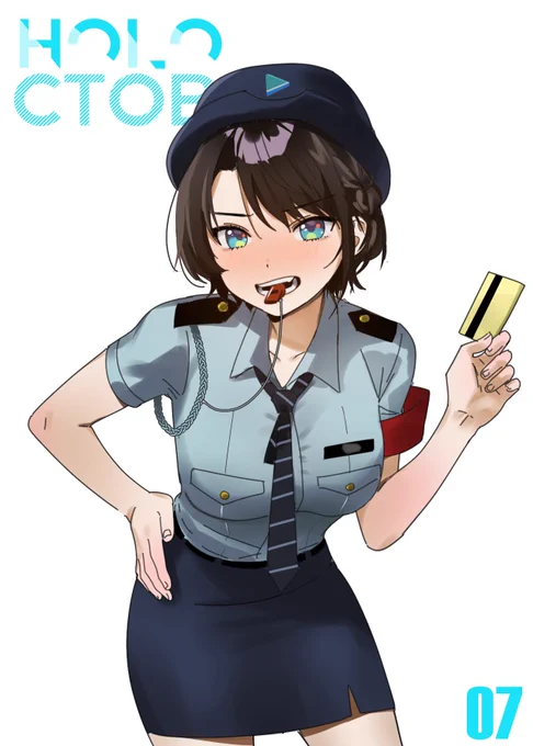Holoctober Day-7 Police Subaru  Thanks to Iofi for the prompt and logo! #holoctober #プロテインザスバル