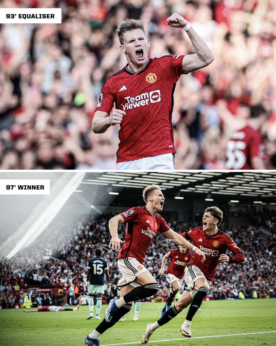 ESPNUK's tweet photo. Scott McTominay is the first Manchester United player to ever score TWO stoppage-time goals in the same Premier League match 😳 https://t.co/QSb1UJlpFV