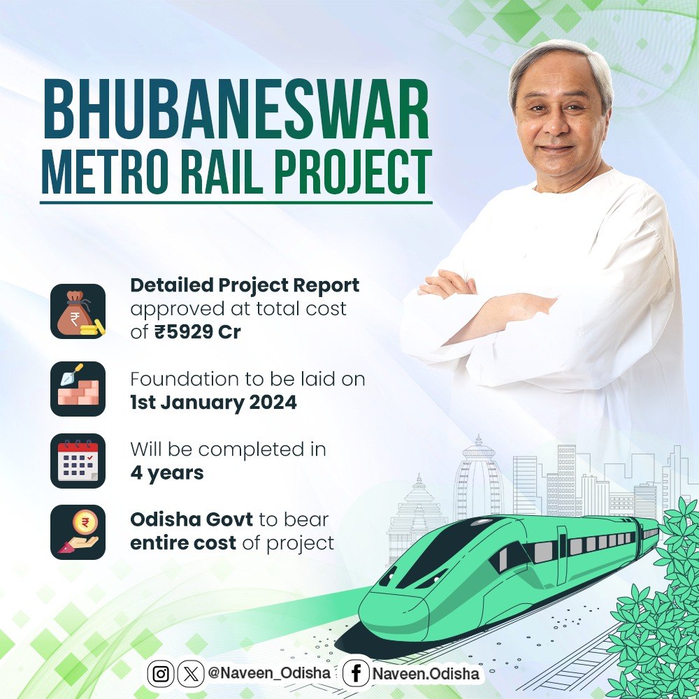 Reviewed the status of Phase-1 of #Bhubaneswar Metro Rail project which is going to be taken up under our #5T initiative. It is going to be a major landmark project for #Odisha and with this, Bhubaneswar will join the select cities in the country with a metro rail system.