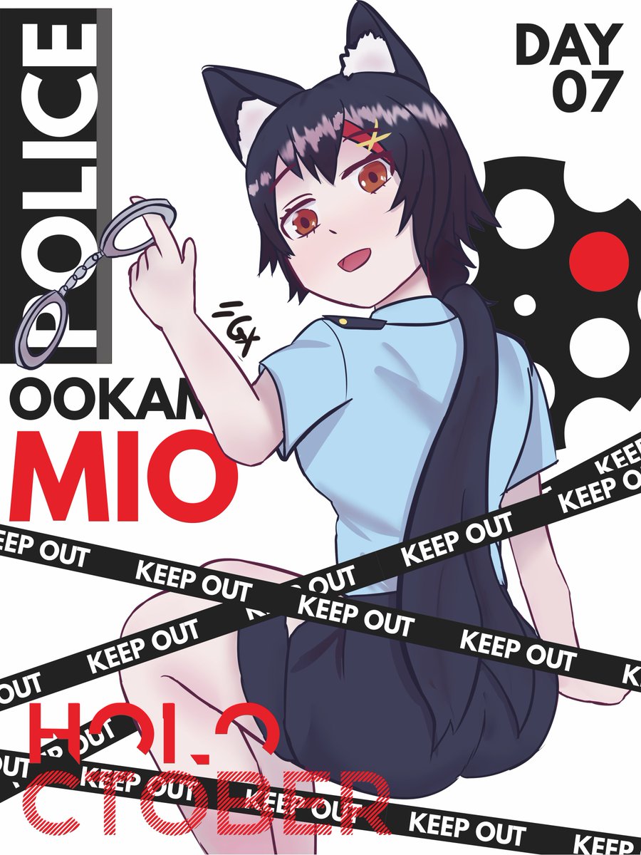 HiGX_Function's tweet photo. Ookami Mio is ready to serve justice!

Day 7: Police
 #HOLOctober #みおーん絵 https://t.co/SOCB55fmIm