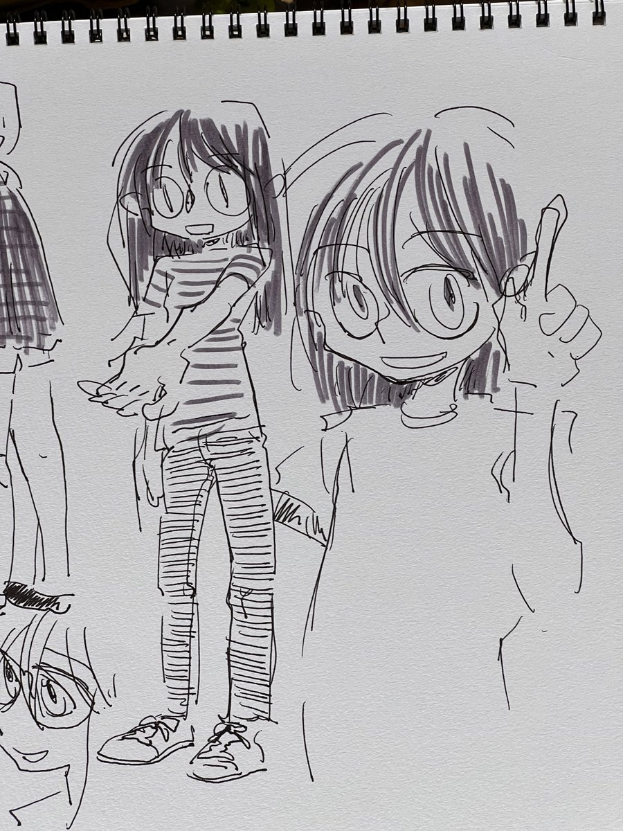 ビール飲みながら落書きとか昼に描いたフリペの写真元にした絵とか