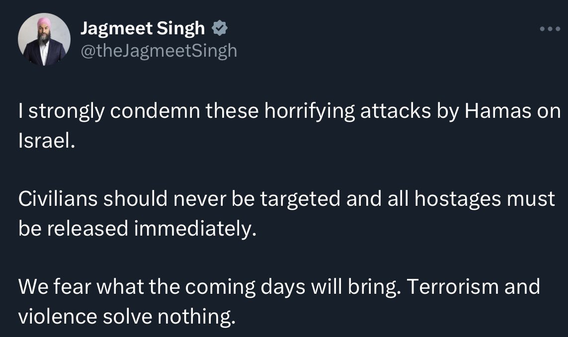 DavideMastracci's tweet photo. The leaders of all 4 of Canada’s major federal parties have condemned Palestinian resistance to their occupier.

There is really only one Canadian political party when it comes to Palestine, and the only debate it has is whether to watch Palestinians be killed or take part in it. https://t.co/YOl3ZXLLCv