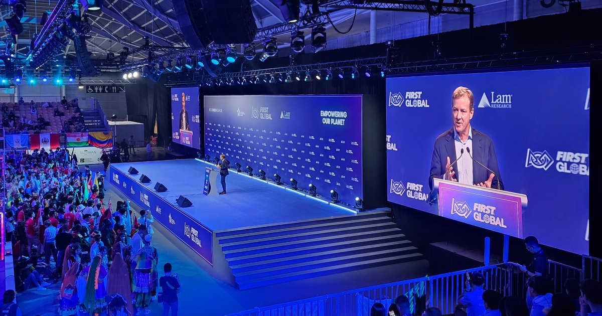 Lam Research (@lamresearch) on Twitter photo Did you know in 2022, 93% of participants indicated they were more prepared to attend university after the <a href="/F1RSTglobal/">FIRST Global</a> challenge? #FGC2023Singapore
Today, Lam CEO Tim Archer kicked off the robotics challenge with 190+ national teams. Discover more. bit.ly/48DsTcP Did you know in 2022, 93% of participants indicated they were more prepared to attend university after the <a href="/F1RSTglobal/">FIRST Global</a> challenge? #FGC2023Singapore
Today, Lam CEO Tim Archer kicked off the robotics challenge with 190+ national teams. Discover more. bit.ly/48DsTcP