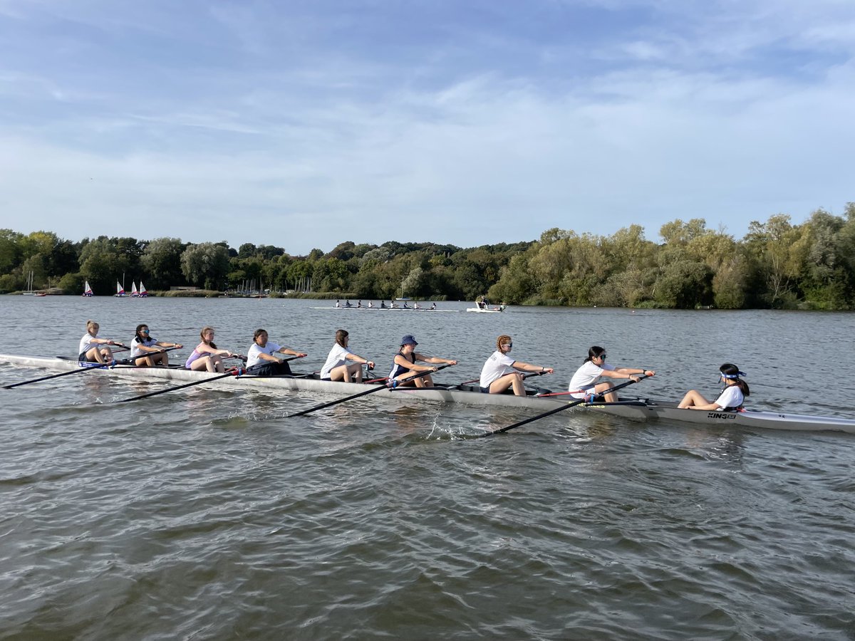 KSCBC's tweet photo. Great to have two girls eights out on the water today #yeahgirls #kingscrew https://t.co/khaxBixIPY