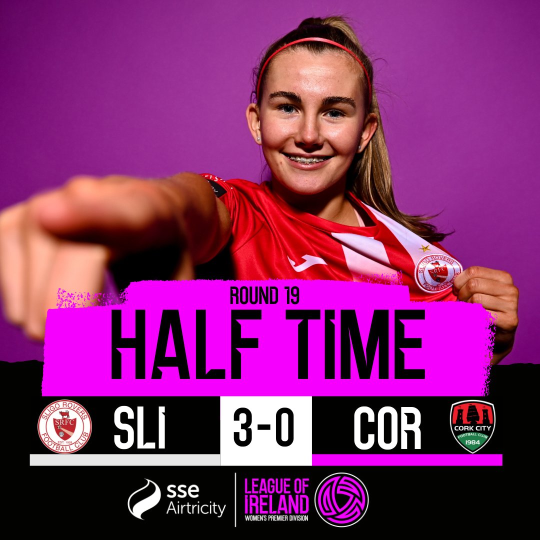 LoiWomen's tweet photo. HT | Sligo Rovers 3-0 Cork City
Sligo's deadly duo, Emma Doherty (2) and Casey Howe, have them ahead at the break.
#SLICOR | #LOIW https://t.co/276JSpX9Jk