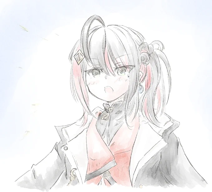 本日の歌唱王で気になった緋月ゆいさんめちゃくちゃパワフルな歌なのに全然ブレないのホントすごいなぁあ、これ歌枠アーカイブ探して聴きながら描いたけど、けっこうおもしろお姉さんだったw#緋月ゆい#絵月ゆい 