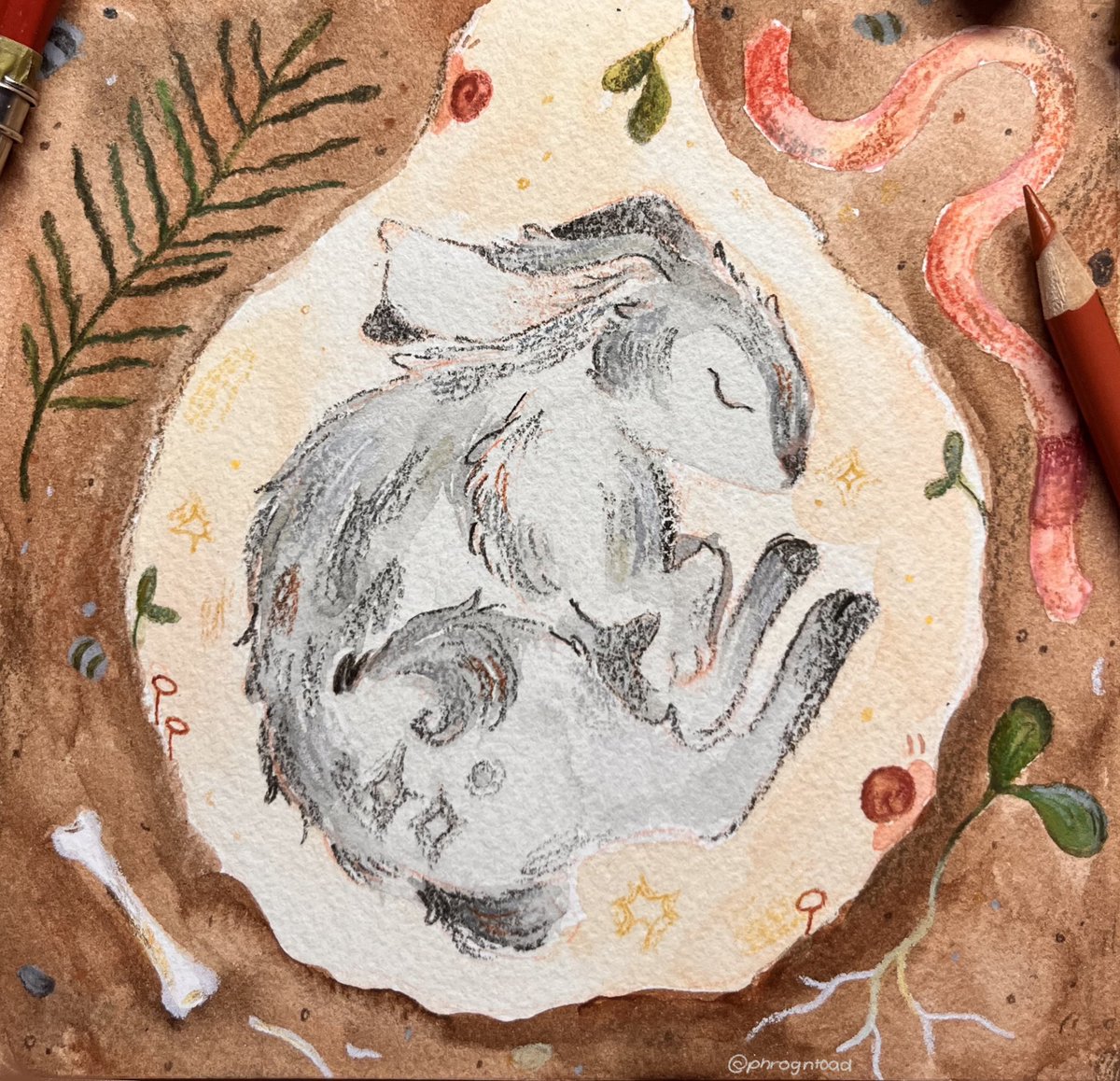 phrogntoad's tweet image. rabbit 🪱🌱

#watercolor