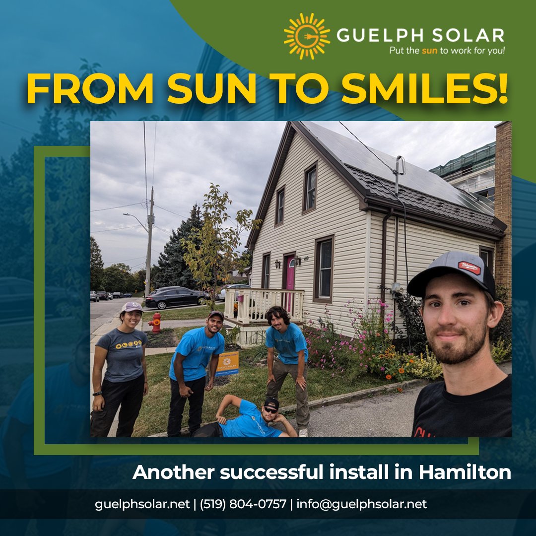 Putting the sun to work in Hamilton, ON.
Successful Installation!!