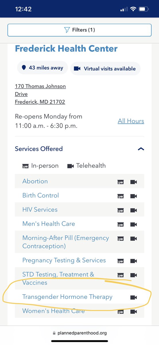 dem_nomo's tweet photo. @againstgrmrs @PPFA All 10 of the Planned Parenthoods in the DC metropolitan area allows for trans hormone therapy over videochat. No visit required. Easy access. In fact they don’t even offer in person visits except at one location. Can we say “cha-Ching”💰 https://t.co/CmdvBOZe8I