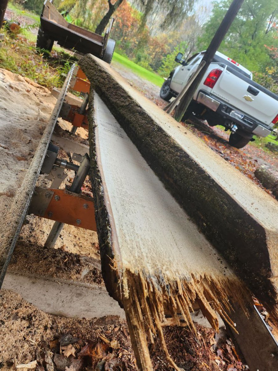 Lettrcrafter's tweet photo. 3 Things I discovered about life while learning to saw lumber. 
                                                                                                                     
(And why hobbies are so important)
                                  
3. Making a Mistake isn't the end of the world

When you're first learning to saw. The hardest logs to saw are ones shaped like a banana. The curve makes it incredibly difficult to get usable boards out of. Using specific cuts you can try to get the most out of the log possible. 

When cutting my first log shaped like this, I took WAY to much off on my first passes. I didn't understand how much the shape of the log affected the amount of turns you needed to bring either side to where you needed it to be. 

Effectively I only got one or two boards out of the log. 

Luckily there are always more logs to saw. 

When you're learning you have to make mistakes like these. Working through difficult situations in the unknown has a lot of failure involved. Without making these mistakes, we can't learn what to do in the future on more important things in life. 

Make the cut, learn from your mistakes and try another method next time. 

2. You never know the tension of a situation until you are in it.

Logs, especially deciduous trees that grow towards light, have tension. This tension can absolutely ruin your day. If a tree grow on an angle, there is more tension to hold the weight on one side than another. 

When sawing it is difficult to know how this tension is going to affect your cut. The only solution is to make cuts and then adjust as you see the tension express itself. 

When we are in situations in life, sometimes its hard to predict what is going to happen. We can sit and figure for hours but until it happens, it's hard to predict. 

The more we expose ourselves to solutions while in tough spots, the quicker we can react to a change in a circumstance. On the flip side, it is important to learn how to relieve a tense situation the correct way to resolve it. 

1. When pursuing a goal some things take time and results aren't guaranteed. 

I won't see any usable material from my work this morning for 4-6 months. Stickering, drying, rotating, checking humidity. All processes that have to go on for months so that the boards don't warp, bend or crack. Even with all this preparation, some of them may end up unusable. 

In a way the pursuit of our goals is like this. Some goals are short term, but long term goals take patience and time. Even with every calculation made, and hard work put in, we may still fail at achieving them. With life, we almost always have a second chance. Trying over and over until we succeed will be rewarded with a good outcome. 

Picking up a hobby is a perfect way to find rest and relaxation. 

Wait, isn't sawing hard work? Totally .

But I find sawing to be one of the best ways for me to relax. Just me, the saw and some beautiful wood that will become something one day. 

I highly encourage you to learn something that takes you away from the busyness of your everyday tasks. 

If you made it this far and enjoyed this post, shoot me a DM with your favorite hobby or activity. Likes and reposts are always appreciated.