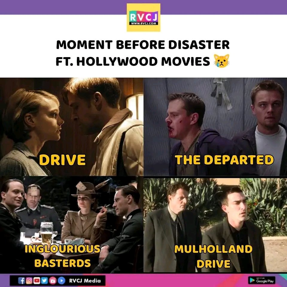 Moment before disaster!

#rvcjmovies #rvcjinsta #drive #thedeparted #inglouriousbasterds 
#mulhollanddrive