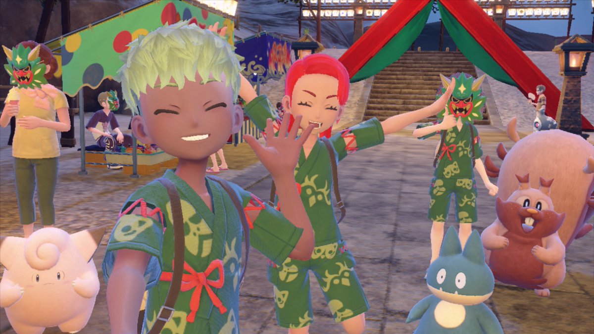 Pokemon's tweet photo. Saturdays are for selfies! 📸 

#PokemonScarletViolet ❤️💜 https://t.co/RzkrH1D3v6