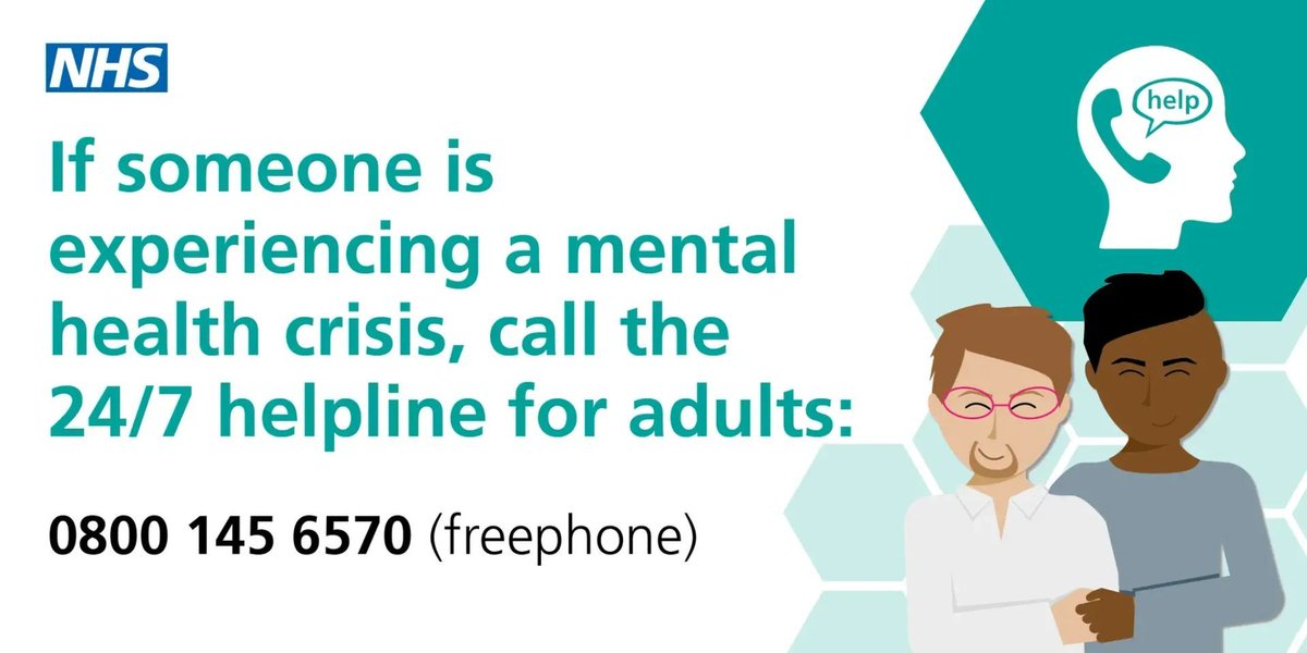 If you or someone close to you is experiencing a mental health crisis, you don't have to face it on your own. For 24/7 professional support please call 0800 145 6570 📞 For further support and advice on mental health please visit buff.ly/3ej4yid