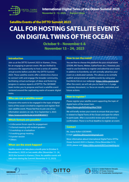 UN Ocean Decade (@unoceandecade) on Twitter photo ✨ Call for hosting Satellite Events at the <a href="/TwinDitto/">Digital Twins of the Ocean DITTO</a> Summit is open✨
The vision of the #OceanDecade DITTO Programme is to build a world where digital representations of the #ocean are used to support ocean protection & a sustainable #OceanEconomy.
➡️ ow.ly/cnSk50PUem5 ✨ Call for hosting Satellite Events at the <a href="/TwinDitto/">Digital Twins of the Ocean DITTO</a> Summit is open✨
The vision of the #OceanDecade DITTO Programme is to build a world where digital representations of the #ocean are used to support ocean protection & a sustainable #OceanEconomy.
➡️ ow.ly/cnSk50PUem5