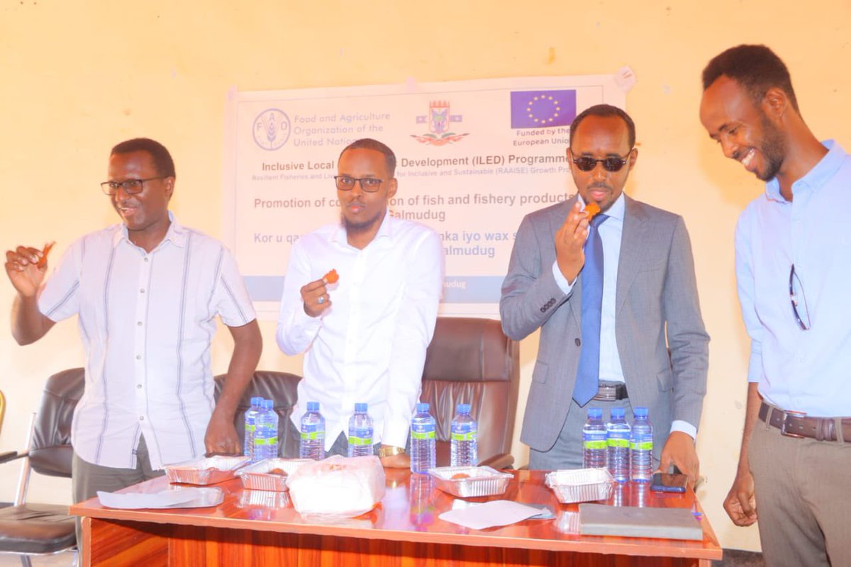 <a href="/mfmrgm/">Ministry of Fisheries and Marine Resources of GMS</a> held two days of fishery products consumption campaign in Xeraale and Balanbale districts. DG <a href="/Rashidmabdi/">Abdirashid M. Abdi</a> opened the meeting with the Minister of Interior, MPs and the two district commissioners.RAAISE proj. is under ILED Program which is funded by EU through <a href="/FAOSomalia/">FAO in Somalia</a>