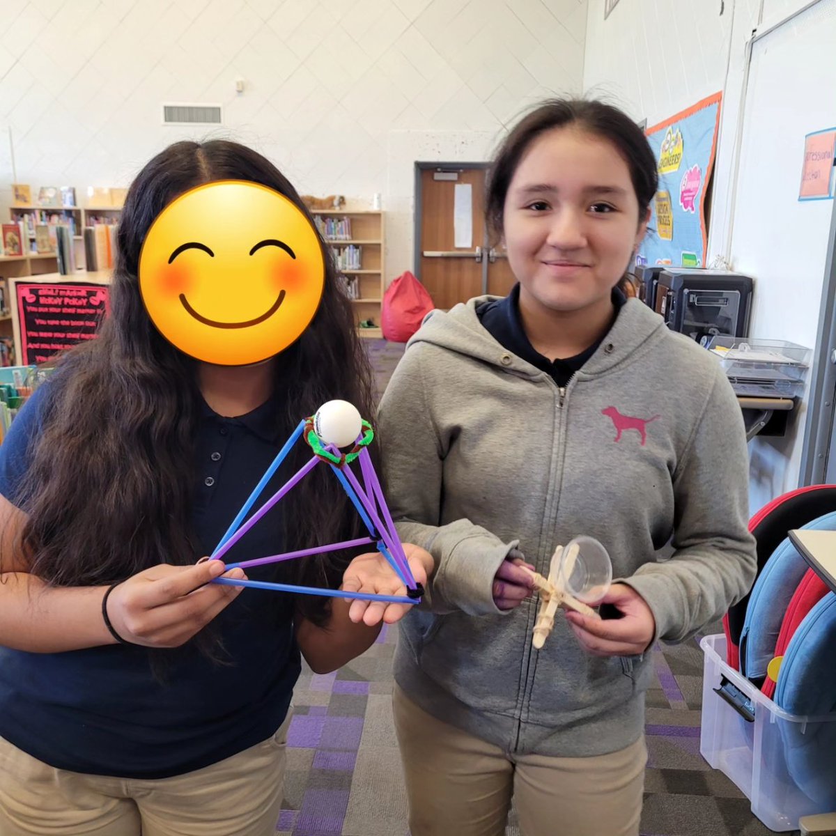 PeabodyLibrary's tweet photo. We built catapults in the library this week. @DISD_Libraries @GPeabodyElem @ProjectReadDISD #BuildingFutureLeaders #ChargerLibrary #ILoveMyLibrary https://t.co/MGI5O4oy9b
