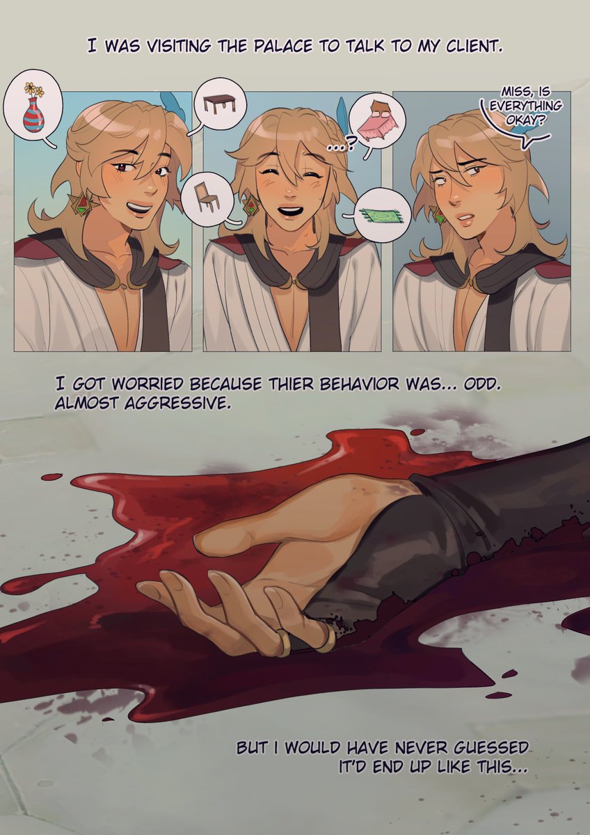 inebyoonei's tweet photo. // tw blood, death 

#haikaveh halloween au, Kaveh's story (2/5) https://t.co/9xF1MWcvYr