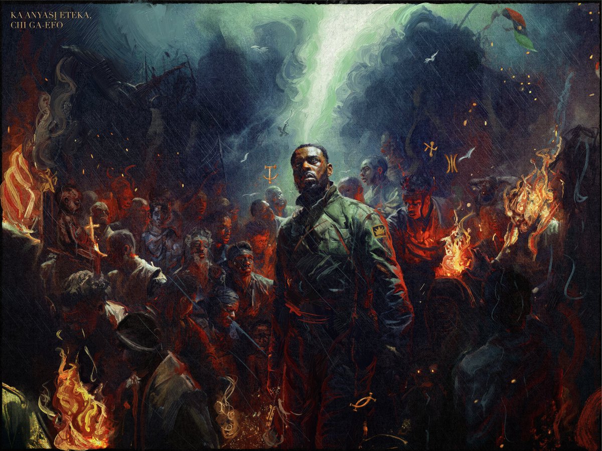 AnthonyAzekwoh's tweet photo. My new painting. 
No Victor No Vanquished. 
Or, The Last Day of Biafra. https://t.co/hkoxbIvZKz