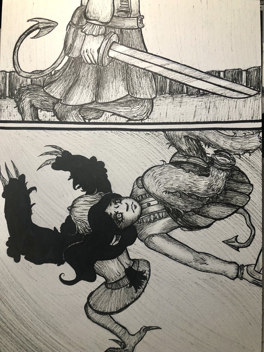 3Marune2's tweet photo. I post some of my inktober stuff here and donโt know why but itโs became I fighting manga tzeneโฆ..
#inktober #Inktober #inktoberoc #ocinktober #fighting #mangaart #mangacoloring #originalart #originalcharacters #demonxhuman #hybrid #goatdemon #crowdemon #art #fineliner #edding https://t.co/c7vRDUWEDf