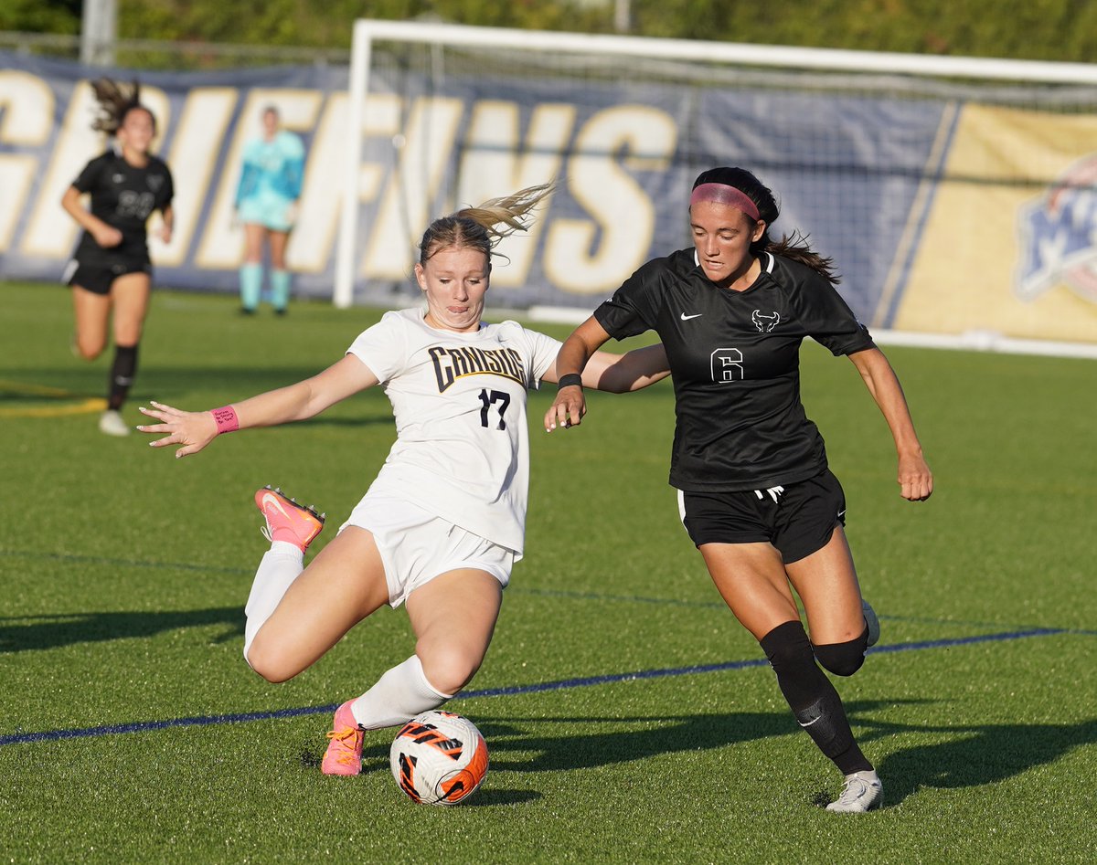 Halftime comes at a good time for Canisius, as the back four and holding mids seemed fatigued from defending so much. Meghan Heath, who cleared a Jordan Spencer fumble off the goal line late first half, is a little shaken up. 1-0, Griffs.