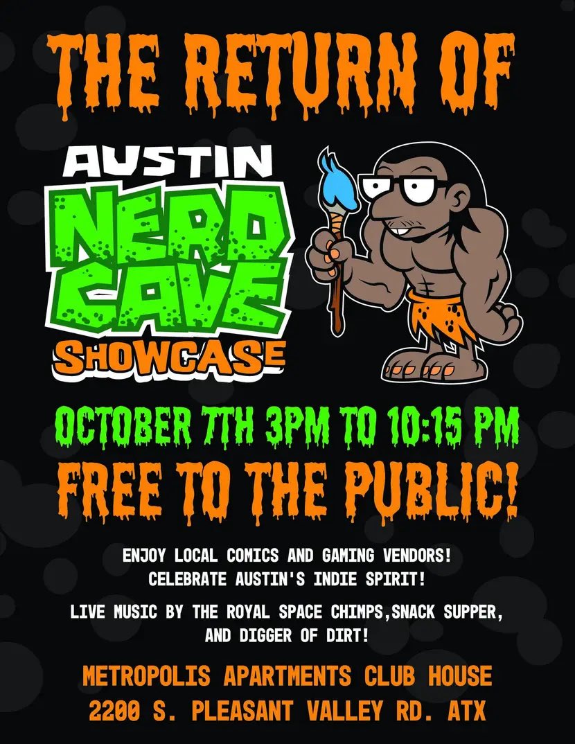 Today at the Metropolis Apartments, live music, comics, and tabletop gaming. A combo made for #ATX