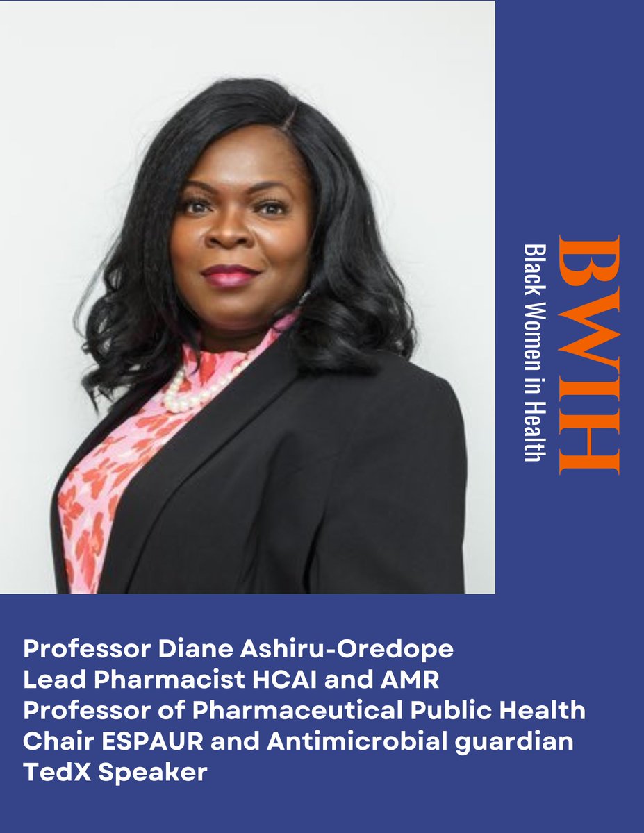 Black Women in Health (BWIH) (@bwihuk) on Twitter photo #SalutingOurSisters this #BlackHistoryMonth
We #salute Prof Diane Ashiru-Oredope <a href="/DrDianeAshiru/">Diane Ashiru, PhD</a>
Prof of Pharmaceutical Public Health. Lead Pharmacist at UK Health Security Agency & Chair of ESPAUR, she's a force in the fight against AMR. She's a TEDx speaker! 🎤 #bwih #SalutingOurSisters this #BlackHistoryMonth
We #salute Prof Diane Ashiru-Oredope <a href="/DrDianeAshiru/">Diane Ashiru, PhD</a>
Prof of Pharmaceutical Public Health. Lead Pharmacist at UK Health Security Agency & Chair of ESPAUR, she's a force in the fight against AMR. She's a TEDx speaker! 🎤 #bwih