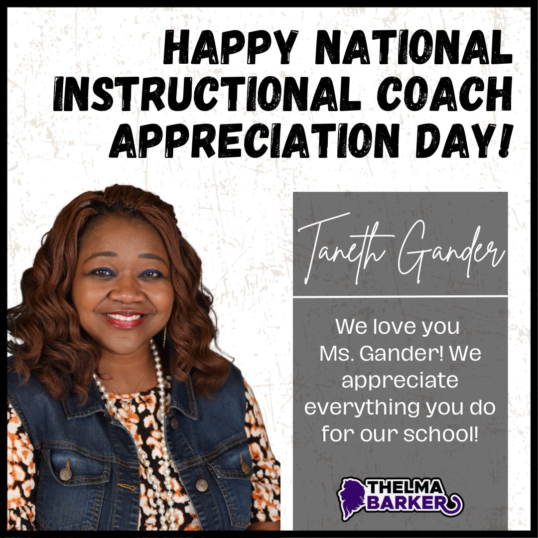 ✨Happy National Instructional Coach Appreciation Day! We love you, Ms. Gander! 💜 #InstructionalCoach #BarkerAwesome 🐾🦁