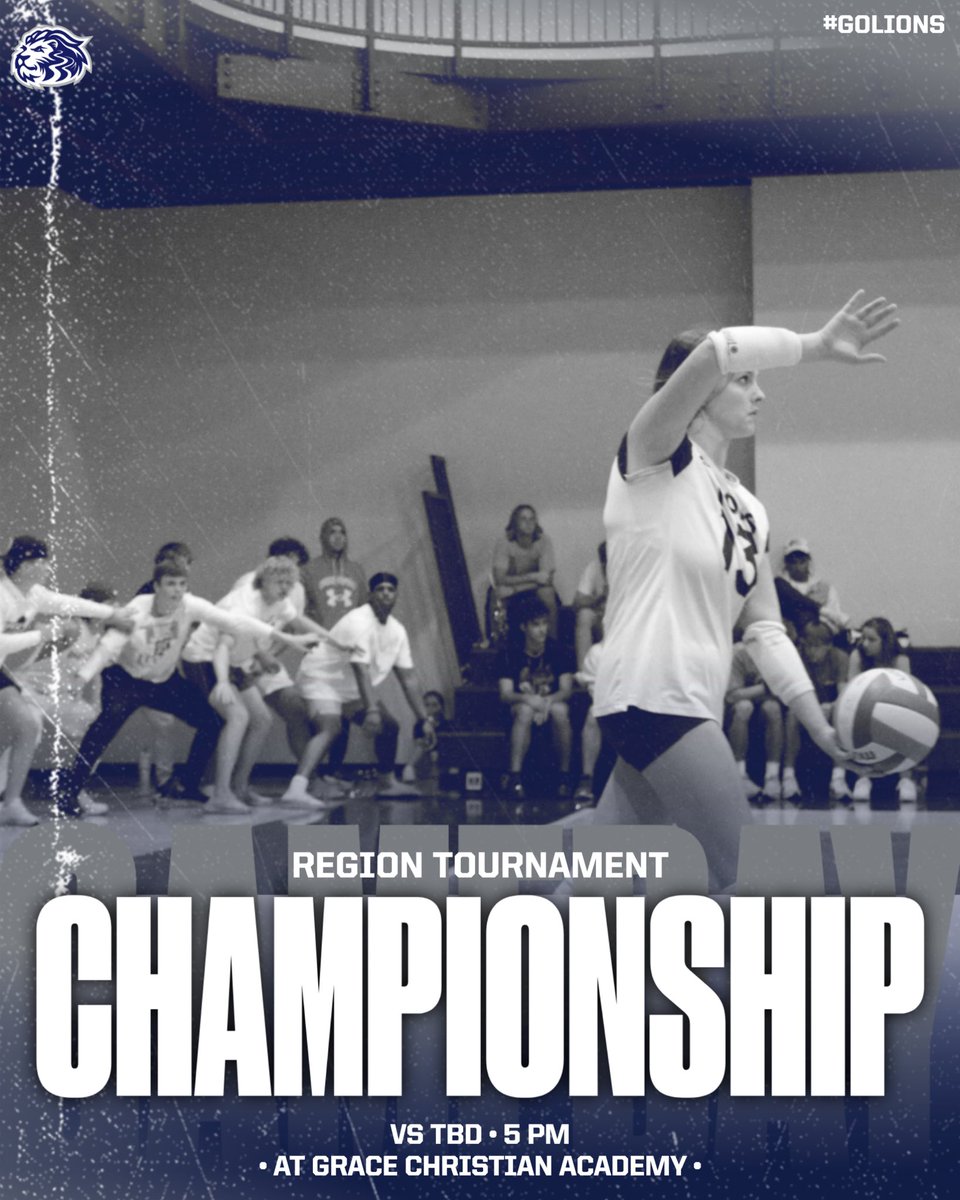 LakewayVB's tweet photo. BRING THE ENERGY to the region championship game this evening! Get to Grace at 5 PM to support the Lions Volleyball team  #lakewaylions #golions #lcavolleyball 🦁🏐 https://t.co/X8alEr2OKv