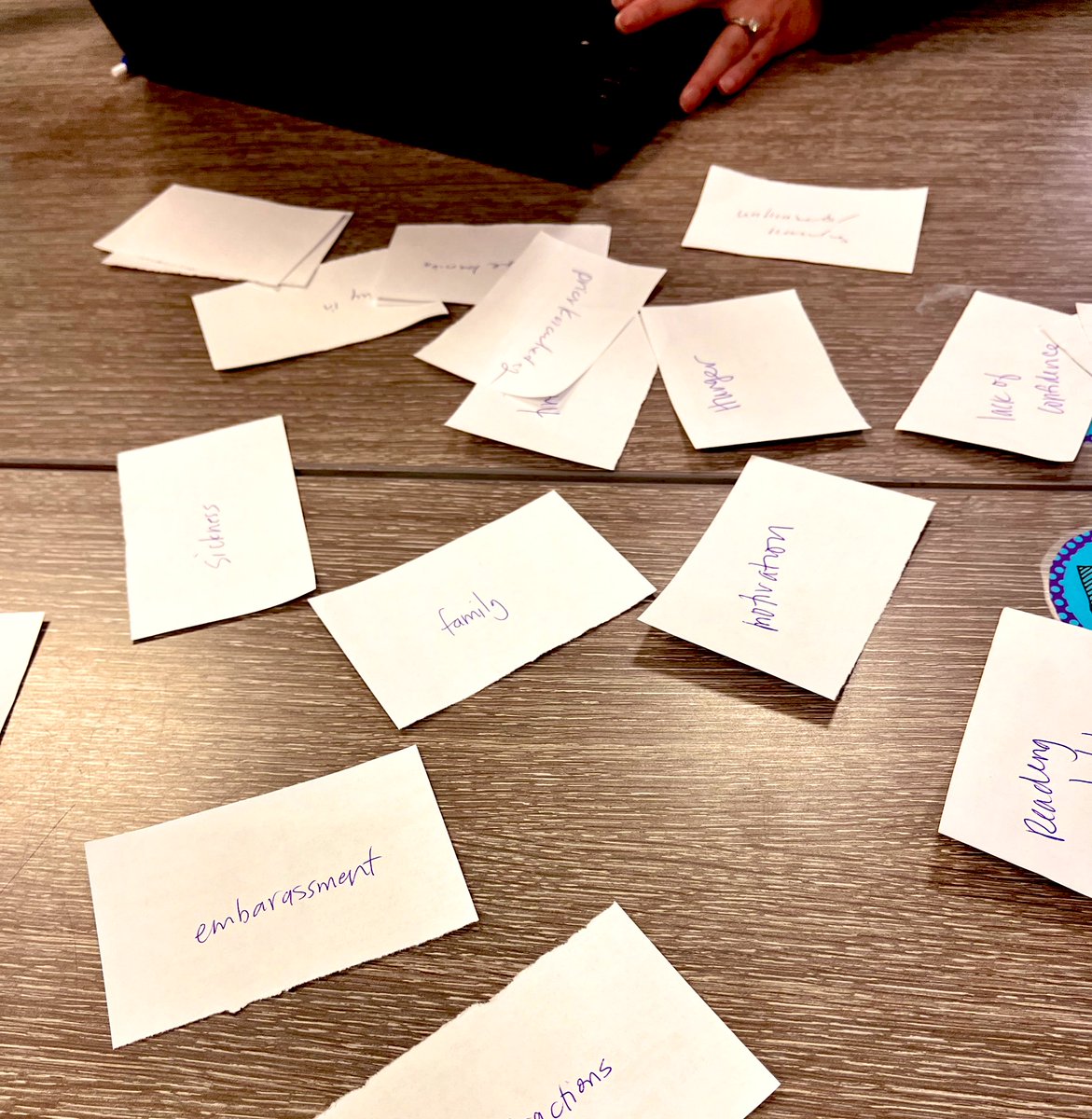 michelleklepper's tweet photo. #CAMLE23 blanket the table with barriers to learning https://t.co/oIjCXSzoy8
