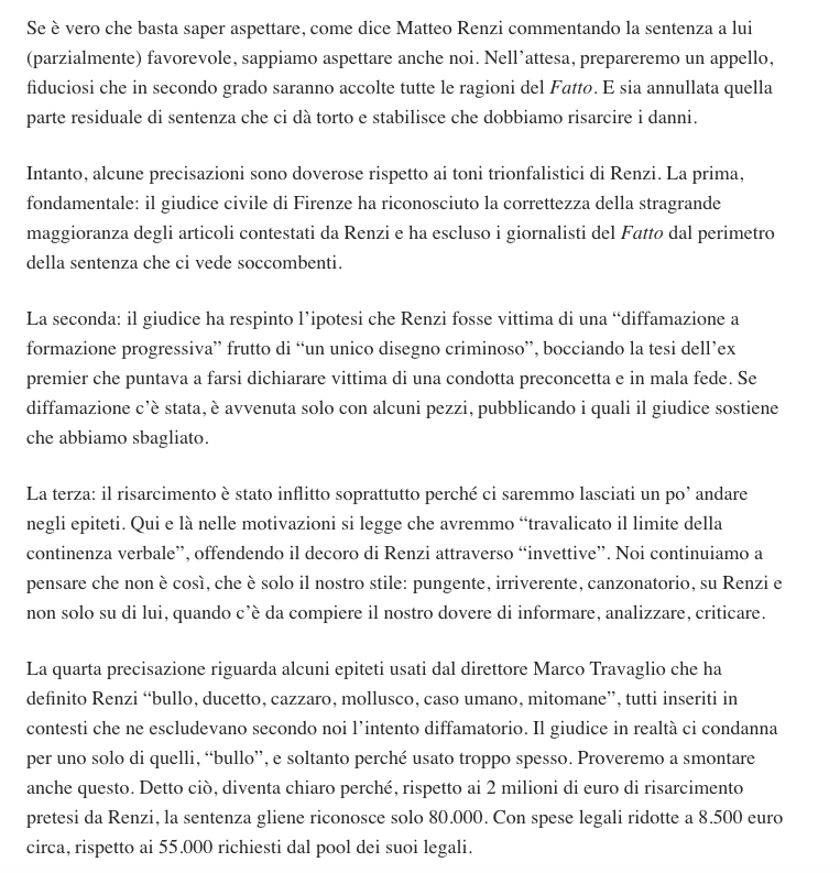 VigilanzaT's tweet photo. La condanna di Marco Travaglio e del FQ per diffamazione a Renzi - I retroscena
Chiedo venia se pubblico un articolo in abbonamento ma ritengo doveroso che il maggior numero di lettori conosca la verità dietro la strombazzata condanna a Travaglio e al FQ per diffamazione https://t.co/vQMlKeepoO
