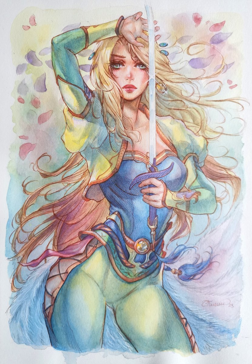 7x10 watercolour commission  of Celes from Final Fantasy VI recently completed. Really like how the colours came out on this one. ☺️

#finalfantasyvi #finalfantasyfanart #celeschere #finalfantasyceles #mixedmediaart