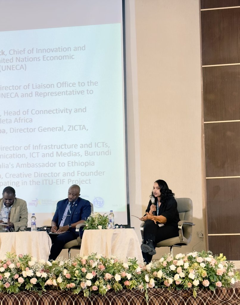 Betselot_Zewge's tweet photo. Just had the incredible opportunity to be a panelist representing @ZEMENAY_ at the #ITU Regional Development Forum for Africa such an honor to share insights on digital transformation and experiences on @ITU projects for female creatives and entrepreneurs in the past years. https://t.co/sl0j5SeS5D