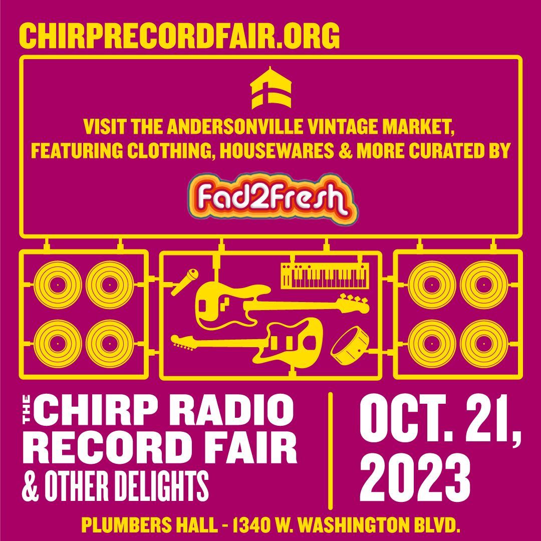 CHIRPRadio's tweet photo. Can you believe it? The 19th Annual CHIRP Record Fair and Other Delights is only 2 weeks away! 😮  Secure your tickets today, and get ready for all that sweet, sweet vinyl action, plus the Andersonville Vintage Market by @Fad2Fresh!

Tix: https://t.co/VNnUyCNprf https://t.co/Y2WNnUNmpy