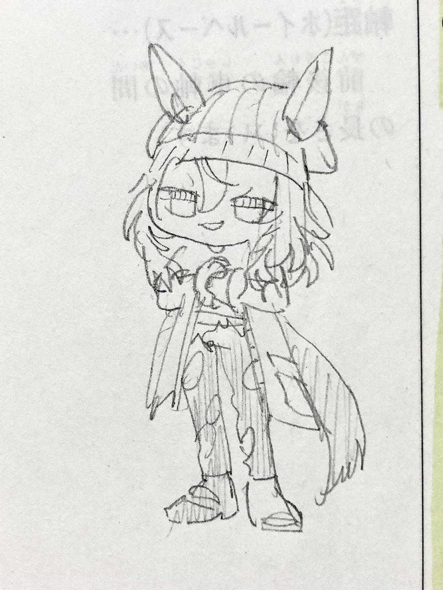 ちびっこ褒めて貰えて嬉しいので偶然描いてた今日の学科中の落書きも載せ、、 教習の学科スマホ厳禁だからうろ覚えで描くの大変💦