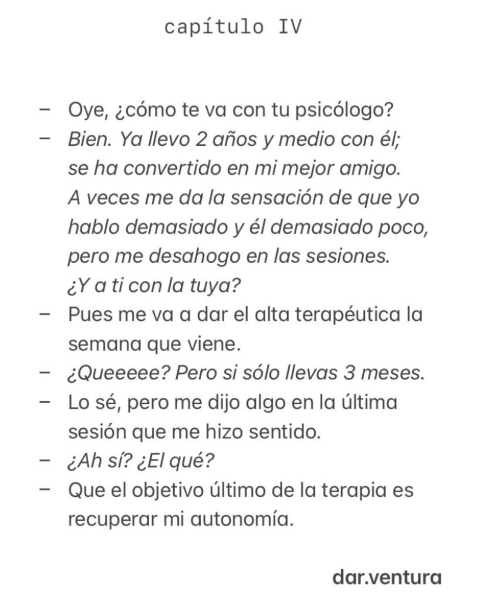 La terapia psicológica no es para siempre.