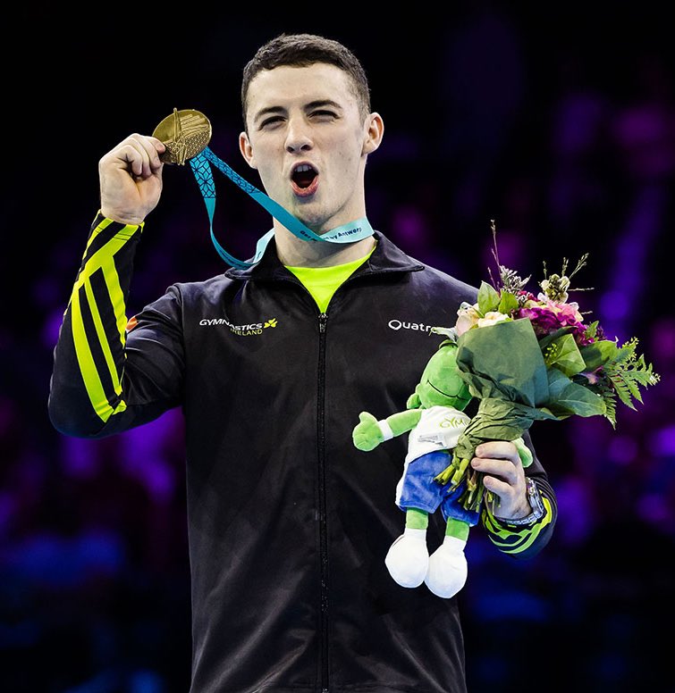 McClenaghanRhys's tweet photo. AND STILL!!! 🥇🥇 2x World Champion on Pommel Horse. Also qualified to the Paris 2024 Olympic Games ☘️ Thank you to all who helped me on the lead up to this competition, it was needed. https://t.co/qrIM5CiuPm