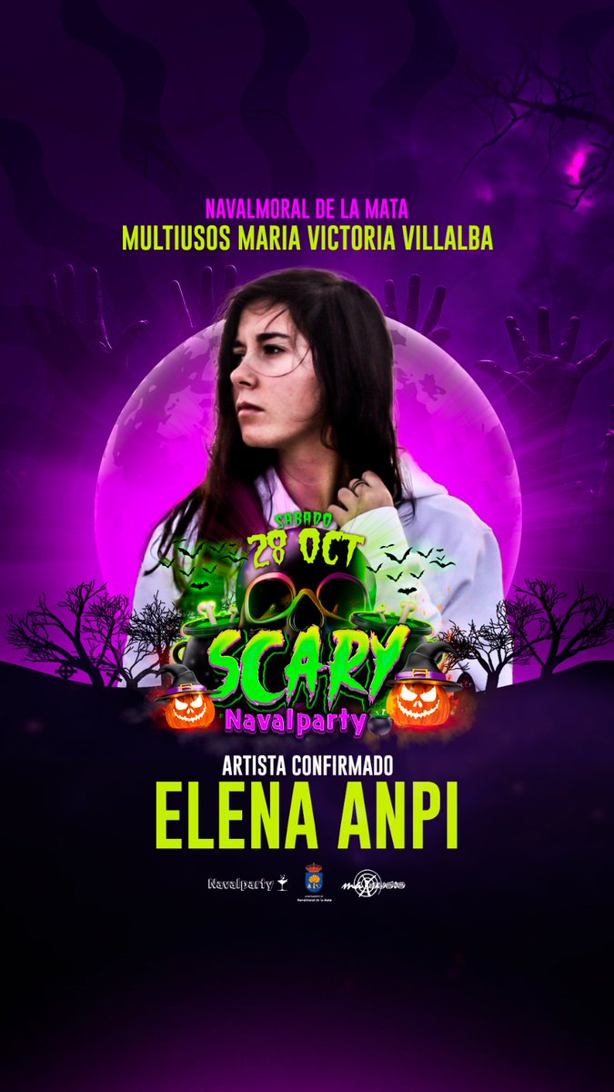 navalparty's tweet photo. ✅ CUARTA ARTISTA CONFIRMADO

🔥 @elena__anpi 🔥

La Dj sensación de toda la zona 💿🎶
 
Se une al FIESTÓN 🤯

😈 SCARY PARTY 😈

#SePutoLia https://t.co/7Mk6QSbSbn