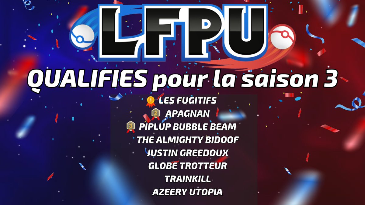 LFPUofficiel's tweet photo. Qualifiers LFPU saison 3 by @holysquad_fr  #LFPU

Quelle journée et un gros GG aux 8 équipes qualifiées pour la saison 3 LFPU ! 🇫🇷

RDV dimanche 22 octobre pour le début de la saison ! 💥 https://t.co/8igPaB1pjJ