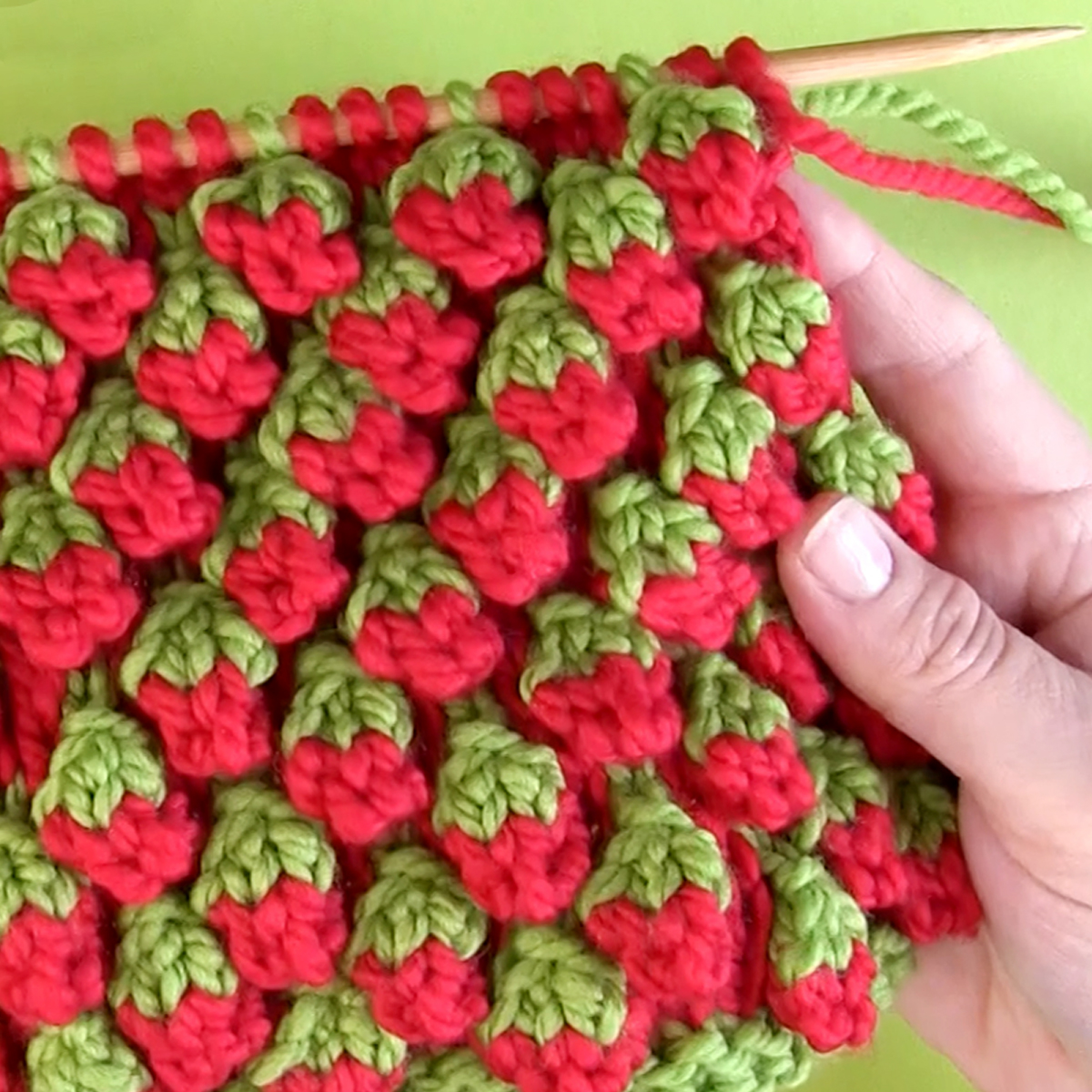 StudioKnitSF's tweet photo. NEW Strawberry Bobbles 🍓 While scrolling Pinterest, I saw Tunisian crochet strawberries but hadn’t discovered a knitted version... so it was time to design one! https://t.co/xT3MntlX94 https://t.co/HYvGDAwJqt