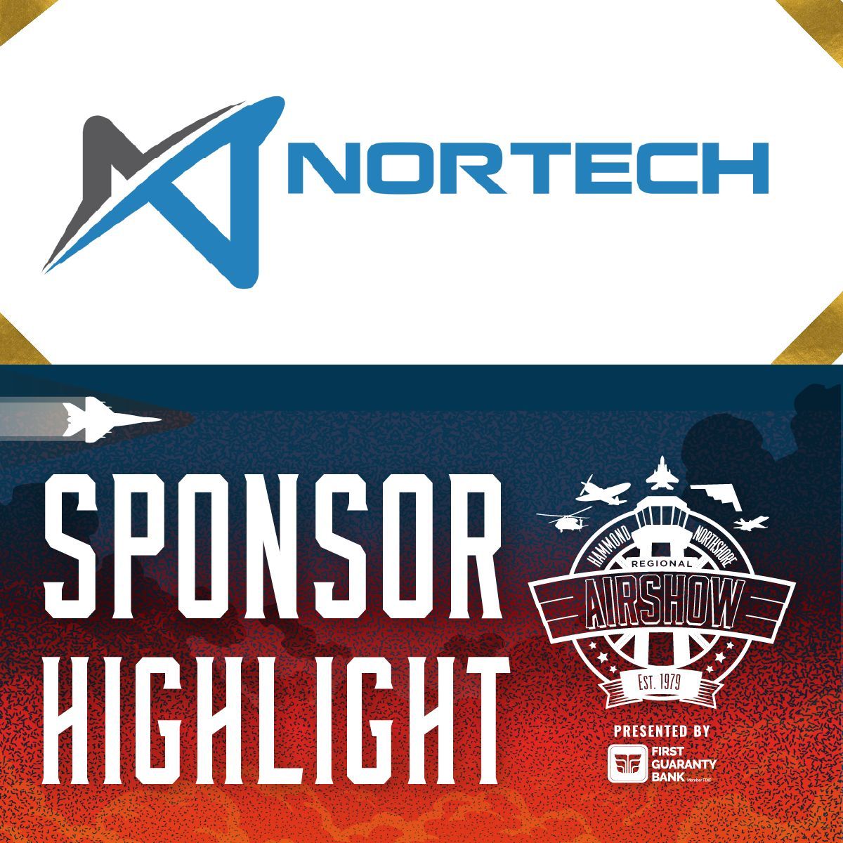 HNRAirshow's tweet photo. A huge thank you to our friends at Nortech for their contribution to the 2023 Hammond Northshore Regional Airshow!

📅 October 21st &amp; 22nd

https://t.co/kkchlpNKd4 | #HNRA2023 https://t.co/STBWDSF1bS